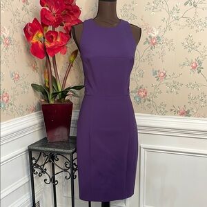 Jason Wu Runway Collection Purple Wool & Silk Lined Fitted Dress 8 (best fits 4)